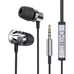 Mobilefox In-Ear Kopfhörer Headset Magnet Sport Design Memory Foam Ohrhörer Mikrofon Anthrazit, Aluminium, 3,5mm Klinkenanschluss