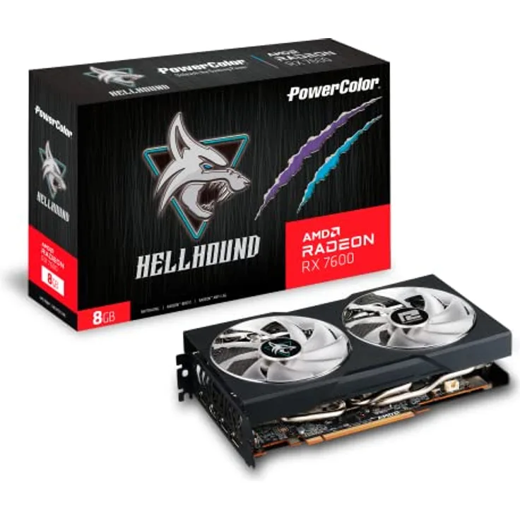PowerColor Radeon RX 7600 Hellhound OC (8GB GDDR6/PCI Express 4.0/2695MHz/18000MHz)