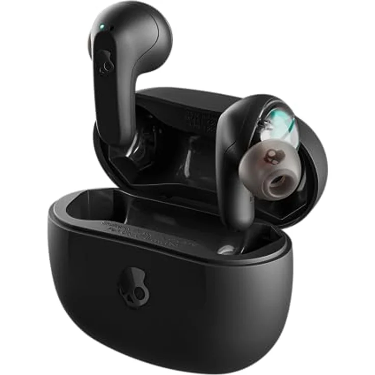 Skullcandy Rail Kabelloser In-Ear-Kopfhörer mit Skull-iQ App, Mikrofon, 42 Stunden Akkulaufzeit und Bluetooth für iPhone, Android und mehr – Schwarz – Bild 1