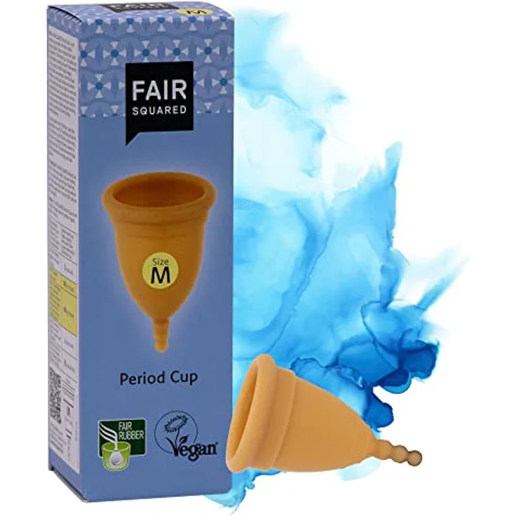 Fair Squared Size M Period Cup Menstruationstasse Menstruationsbecher - Naturreine Menstruationstasse aus Naturkautschuk aus fairem Handel - vegan und Zero Waste, Größe M in Naturfarben - Preisvergleich – Bild 1