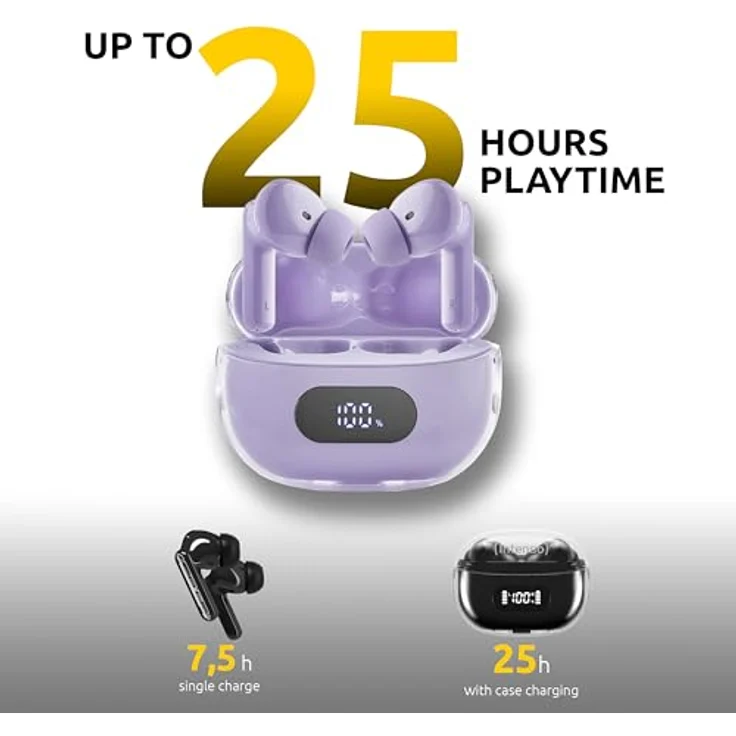 Intenso True Wireless Kopfhörer Buds Plus T313AE lila, In-Ear-Kopfhörer mit Rauschunterdrückung – Bild 4