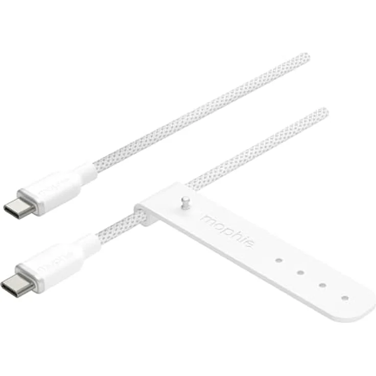 Zagg Mophie USB-C Kabel (2 m, USB 2.0), geflochtenes Daten- und Ladekabel in Weiß – Bild 1