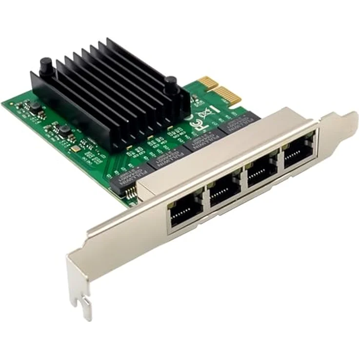 InLine® Quad Gigabit Netzwerkkarte 4x RJ45 1Gb/s, PCIe x1, inkl. Low Profile Slotblech, für Server und Workstations, 51127B – Bild 2