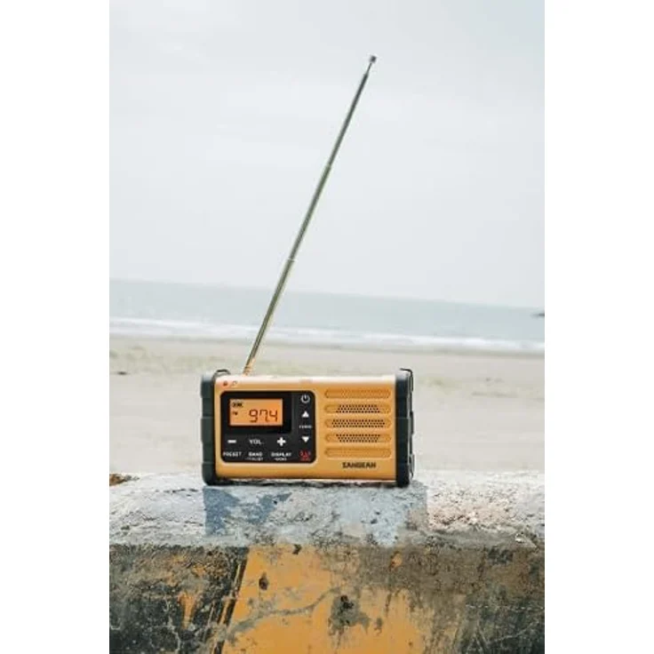 Sangean MMR-88, Hybrid Radio AM/FM/DAB+ mit Taschenlampe, wiederaufladbar, Solarpanel, schwarz-gelb – Bild 10