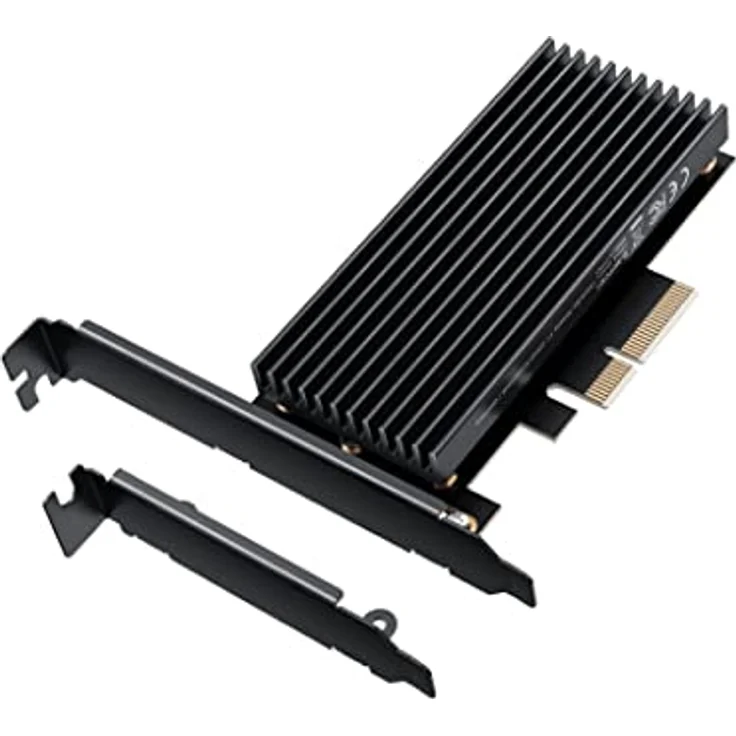 GRAUGEAR | M.2 PCIe 4.0 Karte | für M.2 NVMe SSD | M-Key | 4X Silikon Wärmeleitpads | Großer Aluminium Kühlkörper | 2280, 2260, 2242, 2230 | High + Low-Profile Slotblech | G-M2PCI01 – Bild 1