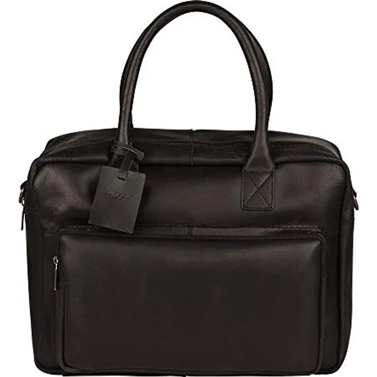 Burkely Vintage Mitch Aktentasche Leder 39 cm Laptopfach, Schwarz