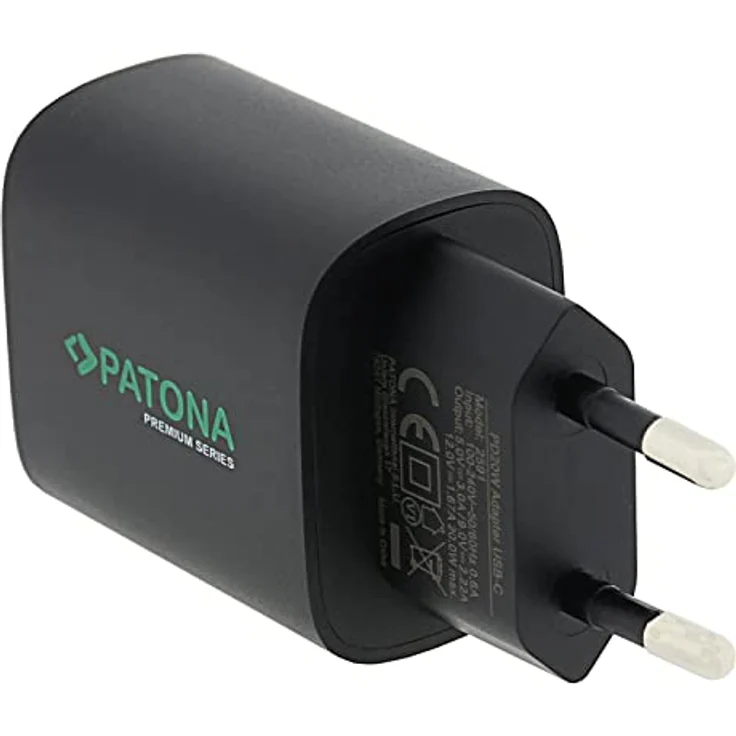 PATONA Premium PD20W Adapter, USB-C Schnell-Ladegerät mit Power Delivery 3.0 und Quick Charge 3.0, 20W, schwarz, kompakt und leicht (48g) – Bild 2