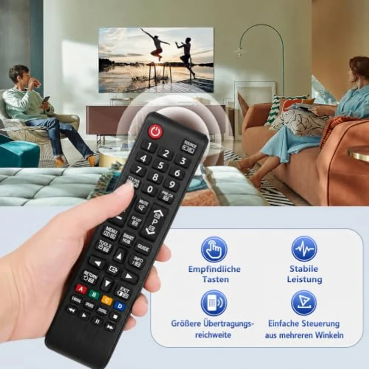 Mycotech BN59-01199G Fernbedienung für Samsung Smart TV mit Infrarot-Technologie, sofort einsatzbereit, ergonomisches Gehäuse – Bild 4