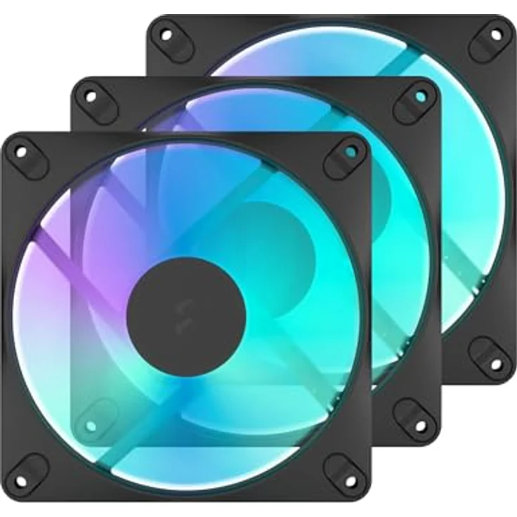 Fractal Design Dynamic 3 14 PWM RGB Black, Gehäuselüfter 140mm mit 76.3 CFM Luftstrom, 3er Pack – Bild 1