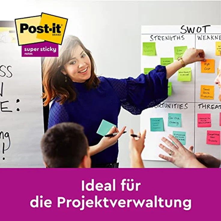 Post-it Super Sticky Haftnotizblock 655-6SS-PLAY, Playful Collection, 6x 90 Blatt, 76 x 127 mm, sortiert in ultrarot, vitalorange, ultragelb, limonengrün, paradiseblau und flieder – Bild 6
