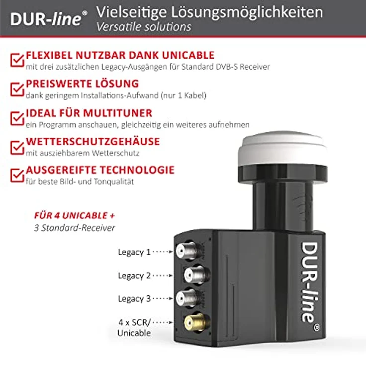 DUR-line UK 104 - Unicable LNB 0.1 db 4K / 8K UHDTV tauglich – Bild 2