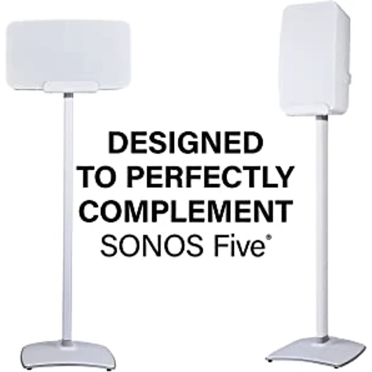 Sanus WSS52-W2 Kabellose Lautsprecherständer für Sonos Five und Play: 5 Lautsprecher (einzeln) in Weiß – Bild 2
