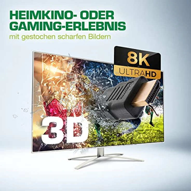 InLine® Zertifiziertes HDMI Kabel 1m schwarz/gold - Ultra High Speed HDMI 2.1 8K/4K Kabel mit Ethernet - 3-fache Schirmung & Vollkupferadern – Bild 3