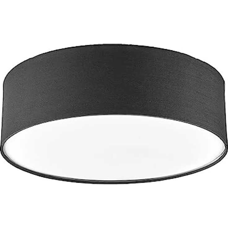Lindby LED Textil Deckenleuchte rund 40 cm, Deckenlampe Stoff grau, 3xE27 max. 60W, ohne Leuchtmittel - Wohnzimmerleuchte – Bild 1