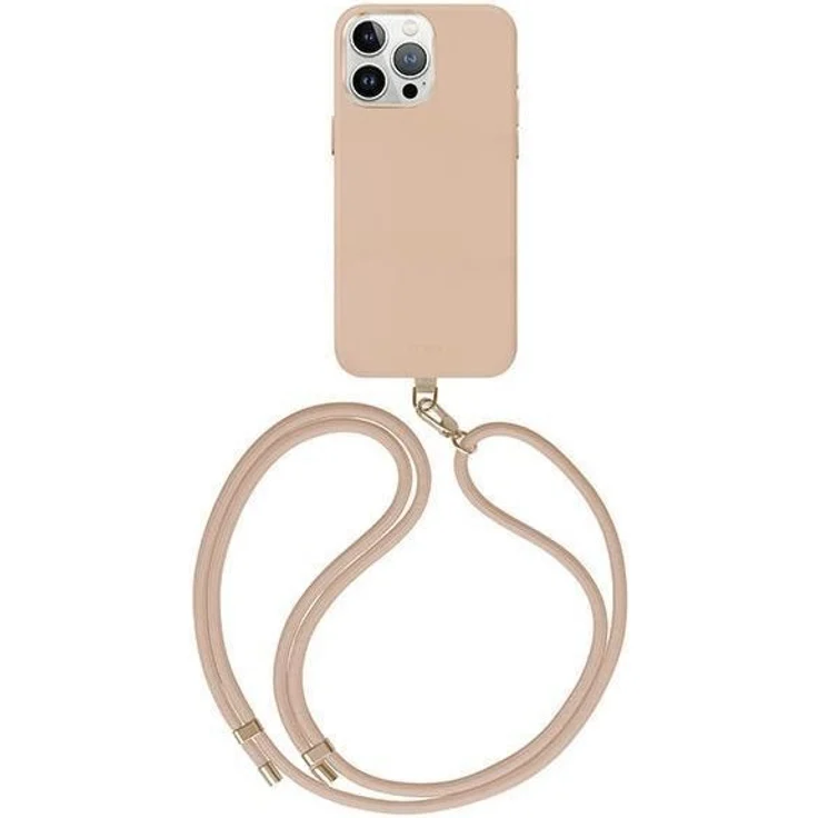 UNIQ Coehl Muse Magnetic Charging Case für iPhone 15 Pro Max - Beige, Hochwertige Schutzhülle mit Leder-Oberfläche und MagSafe-Kompatibilität