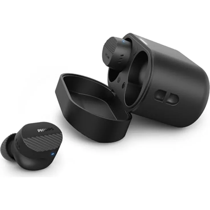 Philips TAT5000BK True Wireless In-Ohr-Bluetooth-Kopfhörer mit dynamischem Bass, 40 Std. Spielzeit, IPX5 wasserdicht, klare Anrufe - Schwarz