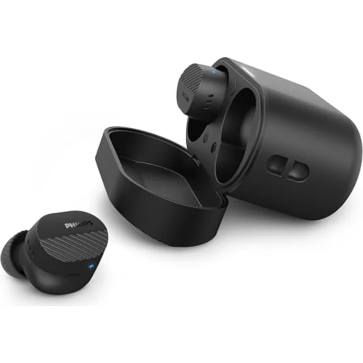 Philips TAT5000BK True Wireless In-Ohr-Bluetooth-Kopfhörer mit dynamischem Bass, 40 Std. Spielzeit, IPX5 wasserdicht, klare Anrufe - Schwarz – Bild 1