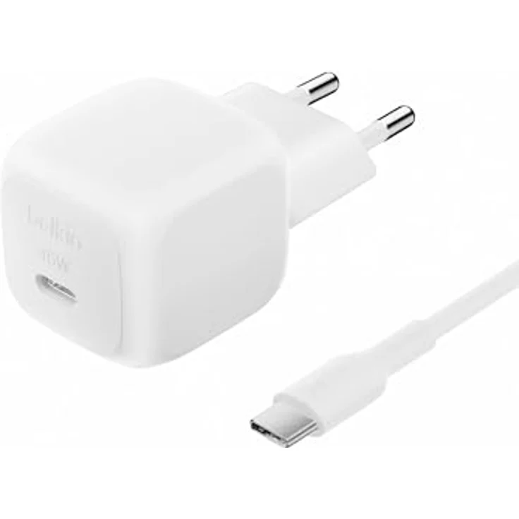 Belkin kompaktes USB Ladegerät 45 W mit USB-C-Kabel, Schnellladen für iPhone 16/15/14, Samsung Galaxy S25/S24, Pixel 9, iPad, robust – Weiß – Bild 1