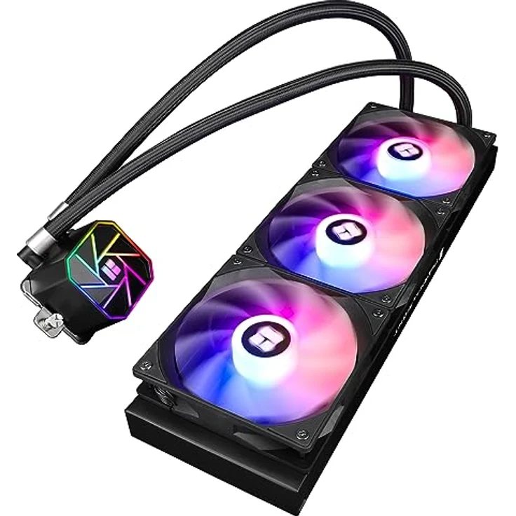 Thermalright WAK Aqua Elite 3, CPU Wasserkühler mit mehrfarbiger LED-Beleuchtung, 120 mm Lüfter und maximaler Drehzahl von 3300 U/min, Schwarz – Bild 2