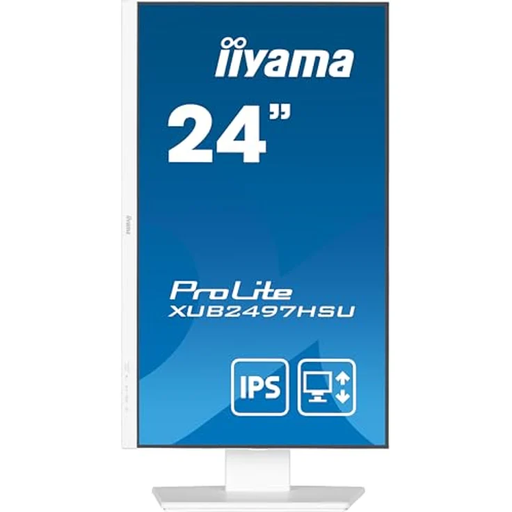 iiyama Prolite XUB2497HSU-W2 60,5cm 23,8" IPS LED-Monitor Full-HD 100Hz HDMI DP USB2.0 Slim-Line Höhenverstellung Pivot Adaptive Sync weiß – Bild 4