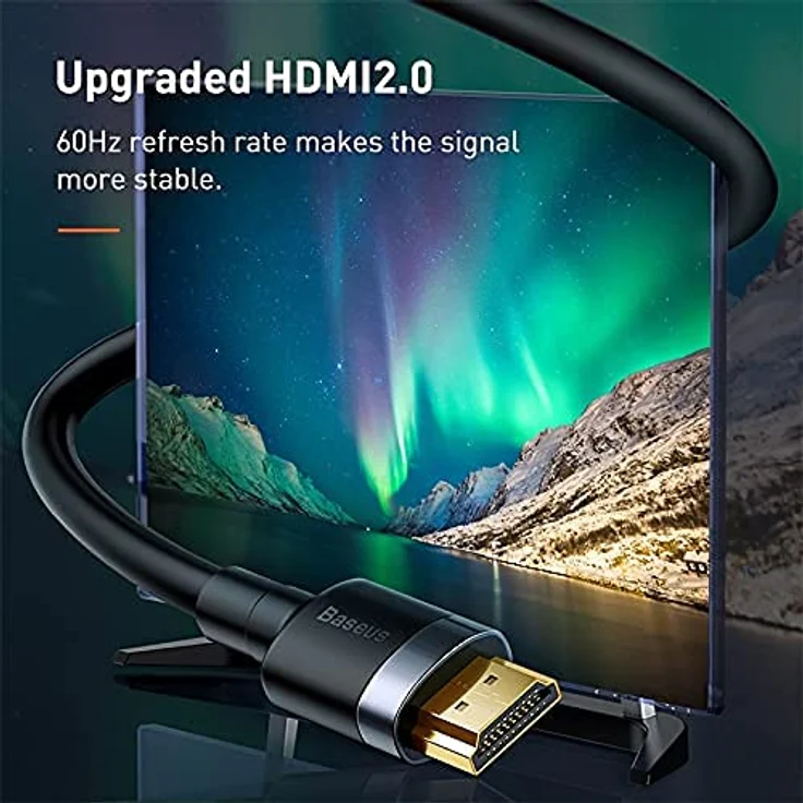 Baseus Cafule Videokabel 4KHDMI Stecker zu 4KHDMI Stecker 3m Schwarz (CADKLF-G01) - Hochwertiges HDMI-Kabel für gestochen scharfe Bilder – Bild 3