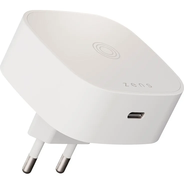 Zens Wireless Charging Adapter Wireless Charger, kompakte All-in-One-Lösung mit USB-C-Technologie, für iPhone 12 und höher, schwarz