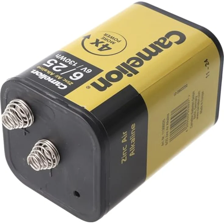 Zinc Air Alkaline 4LR25 6 Volt, 25Ah, 130Wh, Batterie mit bis zu 4mal mehr Leistung als die Standard 4R25 – Bild 3