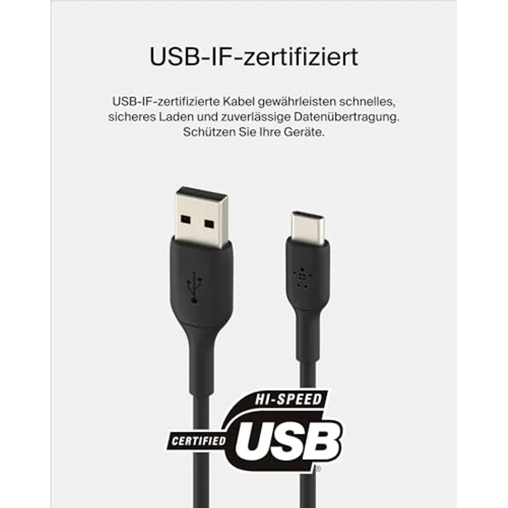 Belkin BOOST CHARGE - USB-Kabel - USB-C (M) bis USB (M) - 1,0m - Schwarz (CAB001BT1MBK) - Preisvergleich – Bild 3
