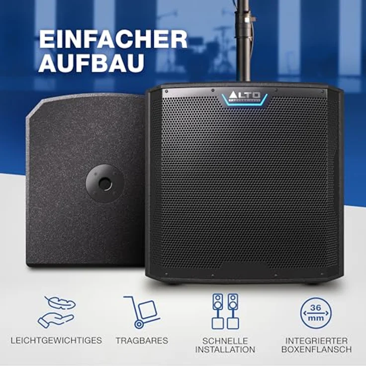 Alto Professional TS12S, Aktiver PA Lautsprecher mit 1600 W für kraftvollen Bass, schwarz – Bild 5