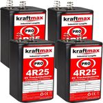 Kraftmax 4er Pack 4R25 PRO - 6V Longlife Blockbatterie - 6 Volt Batterie Block Batterie, Industriequalität (1 St)
