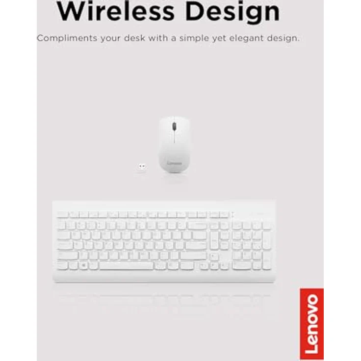 Lenovo 510 Wireless Combo (US) (Eng. Int., Kabellos), Tastatur, Weiss – Bild 4