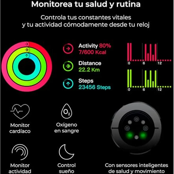 KSIX Titanium Smartwatch, 1,43 Zoll AMOLED-Display, Anruffunktion, wechselbare Armbänder, wasserdicht IP67 – Bild 5