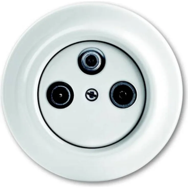 ABB 1743 J-64 Antennendosen-Set SAT, Unterputz mit schraubbarer F-Buchse, Porzellan, Breitbandtechnologie 47-2.150 MHz