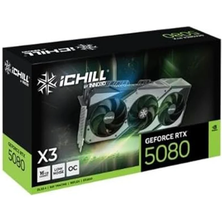 INNO3D GeForce RTX 5080 iChill X3, 16 GB GDDR7, Triple-Fan-Kühler mit RGB-LED-Beleuchtung, 2.295/2.715 MHz Base-/Boost-Takt – Bild 3