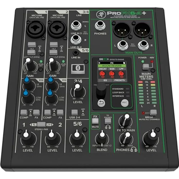 Mackie ProFX6v3+ Analoges 6-Kanal-Mischpult mit USB-Aufnahme-Modi und Bluetooth® - Studioqualität und verbesserte FX – Bild 1