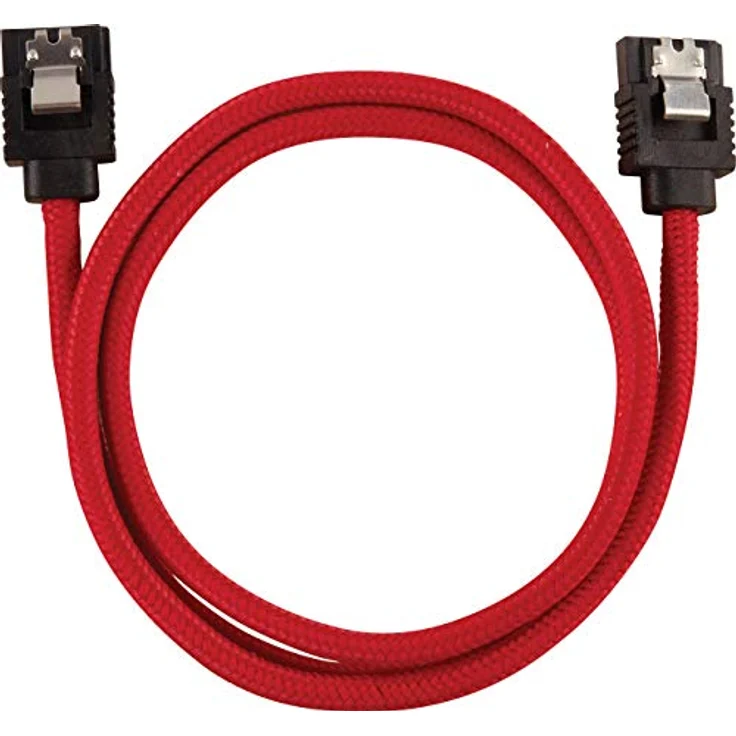 CORSAIR Premium Sleeved - SATA-Kabel - Serial ATA 150/300/600 - SATA (M) bis SATA (M) - 60cm - Rot (Packung mit 2) (CC-8900254) – Bild 3