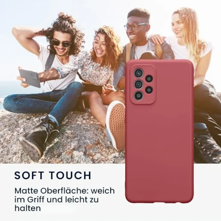 kwmobile Handyhülle für Samsung Galaxy A52 / A52 5G / A52s 5G - flexibles Silikon Case in Dark Rose, reißfest & rutschfest mit präzisen Kameralöchern – Bild 4