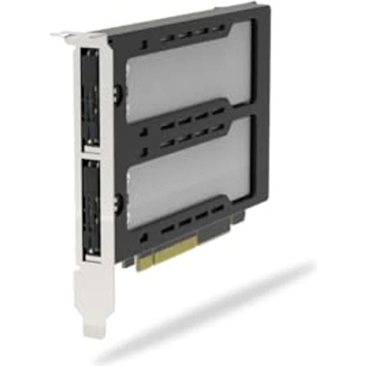 ICY DOCK ExpressSlot Elite MB842M5P-B, Wechselrahmen/Adapterkarte für 2x PCIe 5.0 M.2 NVMe SSDs mit Bifurcation, für PCIe x8/x16 Slot, bis 128Gbps pro SSD – Bild 3