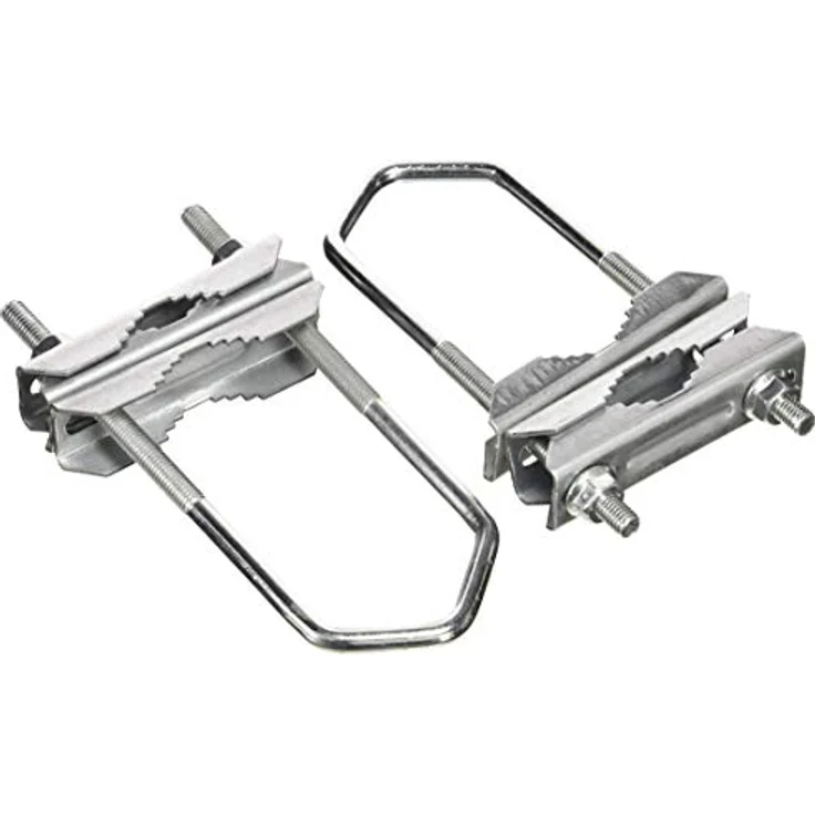 HD-LINE 2X Doppelschelle Sat Mast Schelle Zahnschelle bis 60mm verzinkt Balkon, Silber 4 – Bild 2