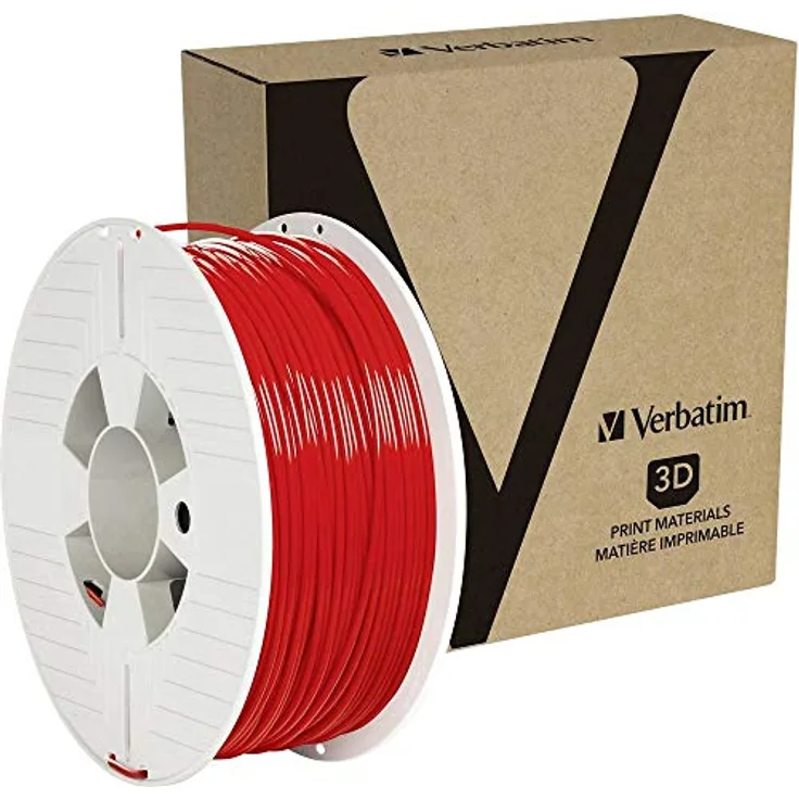 Verbatim PET-G-Filament 3D-Druck, 2,85mm, 1kg, Polyethylenterephthalat-Glykol-Filament zur Materialextrusion, für 3D-Drucker und 3D-Stift, 3D-Drucker-Filament aus PET-G, rot