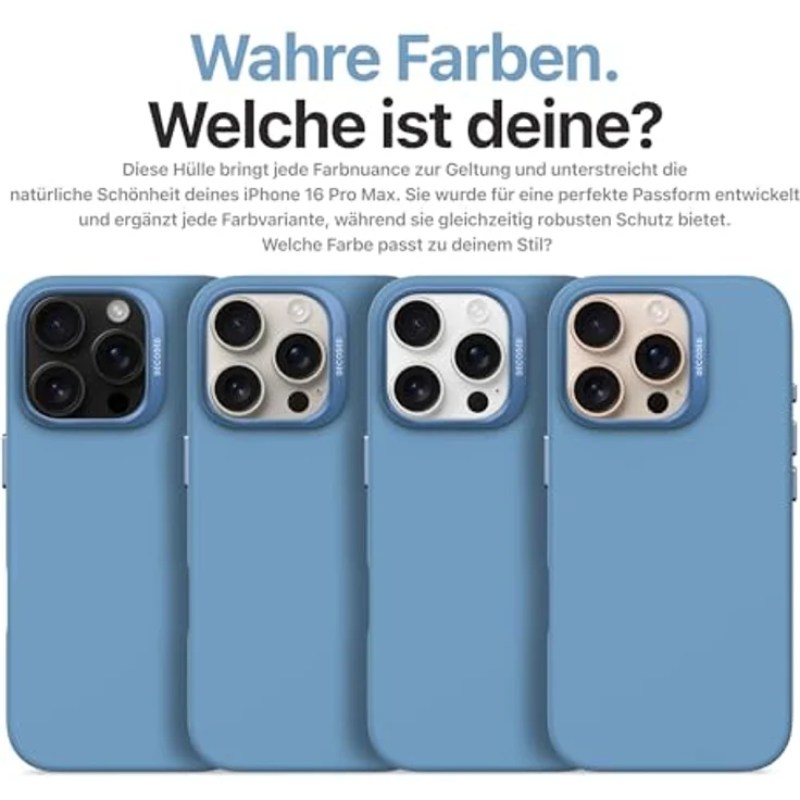 Decoded AntiMicrobial Silicone Backcover Case mit MagSafe für iPhone 16 Pro Max - Blau, Smartphone Hülle – Bild 4