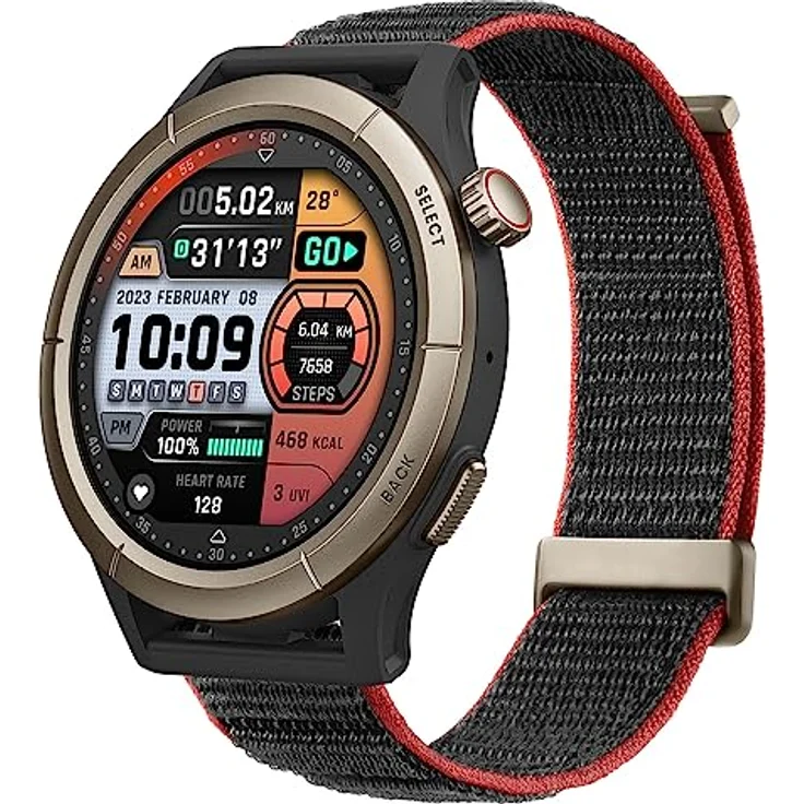 Amazfit Cheetah Pro Lauf-Smartwatch mit Dual-Band-GPS, Routennavigation und Offline-Karten, Trainingsvorlage, Herzfrequenzmesser, integrierter Alexa, 14 Tage Akkulaufzeit für Männer und Frauen – Rund – Bild 1