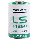 Saft LS 14250 1/2AA Lithium-Thionylchlorid Batterie, 3,6V, 1200mAh, für Messtechnik und Sicherheitstechnik