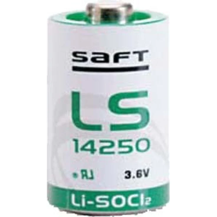Saft LS 14250 1/2AA Lithium-Thionylchlorid Batterie, 3,6V, 1200mAh, für Messtechnik und Sicherheitstechnik