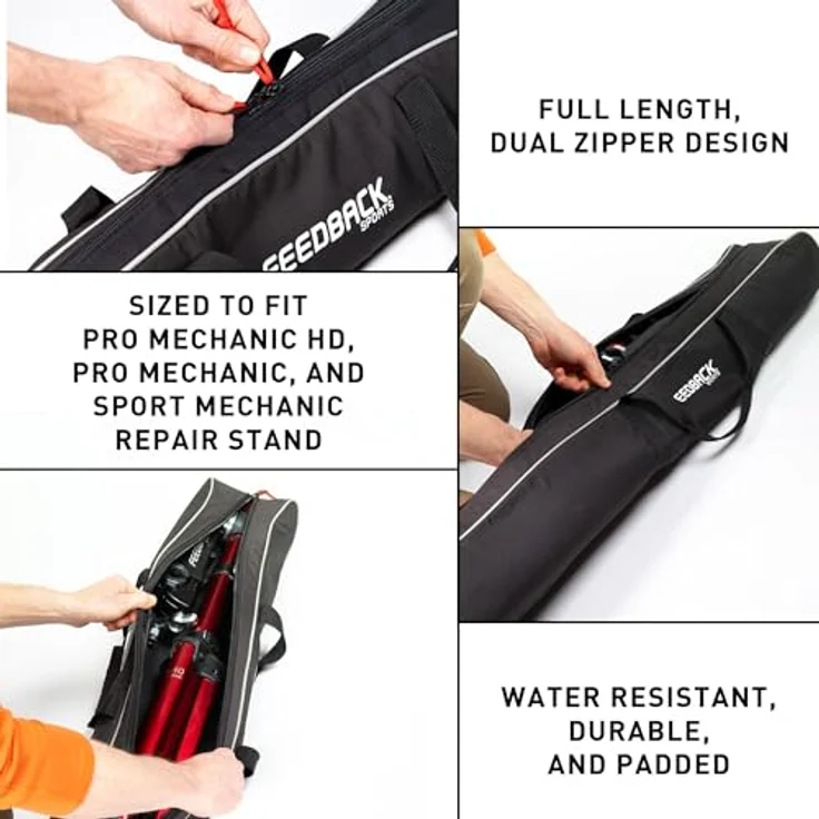 Feedback Sports Transporttasche Pro Mechanic HD, gepolsterte Reisetasche mit großem Stauraum für Reparaturständer und Zubehör, schwarz – Bild 3