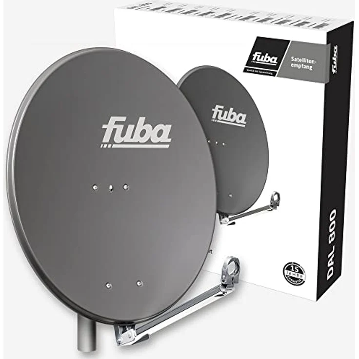 Fuba Satellitenschüssel Komplettset DAL 804 A, 80cm Alu Anthrazit, Quad LNB DEK 417, HDTV, UHD (4K/8K), 3D, für 4 Teilnehmer – Bild 4