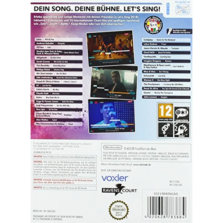 Let's Sing 2018 - Mit Deutschen Hits! (Wii) – Bild 2