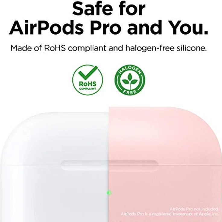 Elago Beskyttelsestaske til AirPods Pro, Schutzhülle aus Silikon in Rosa mit sicherem Sitz und einfachem Zugriff auf Ladeanschlüsse. – Bild 3