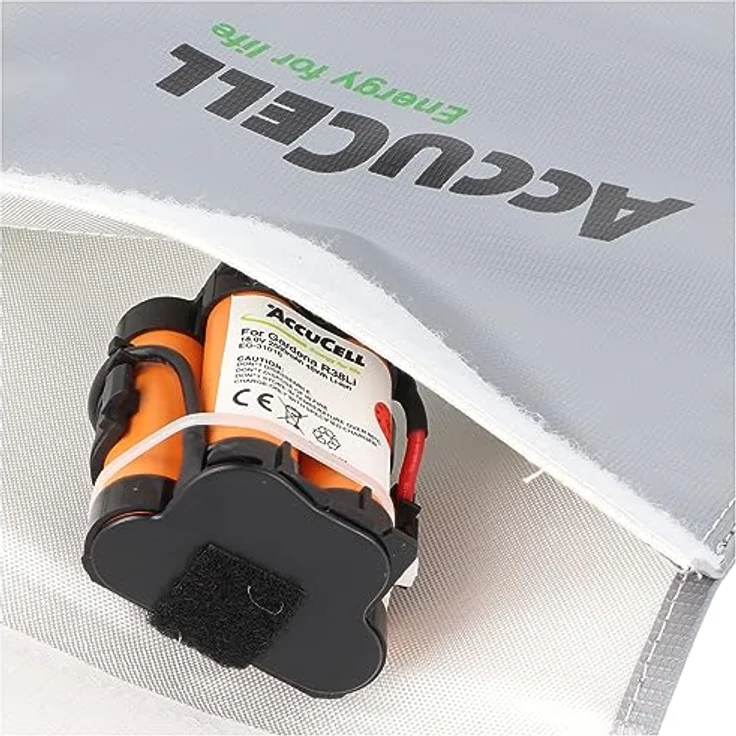 AccuCell LIPO-SAFE Lipo Schutzbeutel groß, explosions- und feuerfest, 30x23cm, Silber, 150g – Bild 2