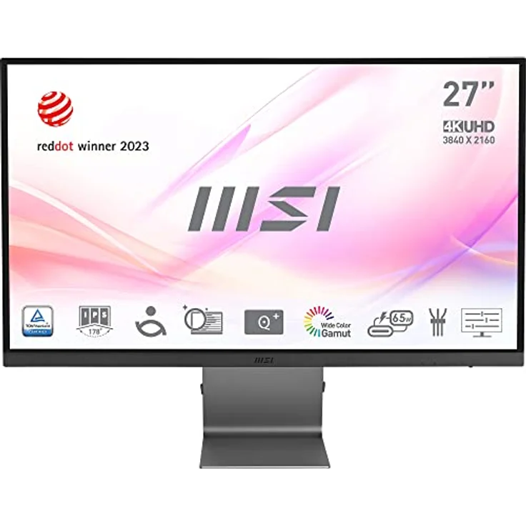 MSI Modern MD271ULDE 27 Zoll Flat LED Monitor, UHD (3840x2160), IPS Panel, USB-C 65 W, 60 Hz, Adaptive-Sync, Grau – Bild 1